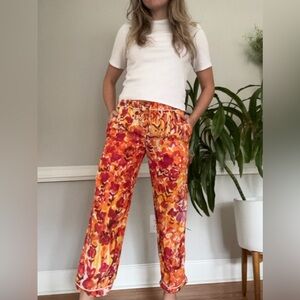 MARNI Silk Multicolor Drawstring Trousers Size 6